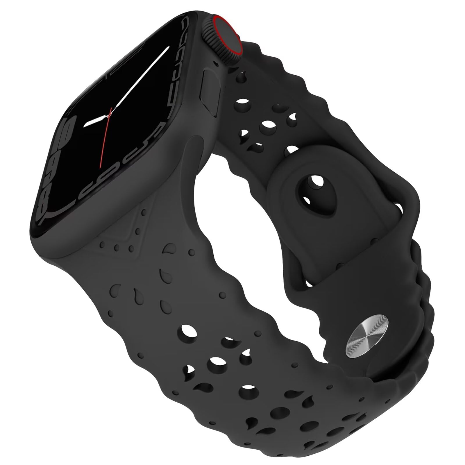 Generic Lace Bands Compatible with Apple Watch 41mm 40mm 38mm Women Men, Soft Silicone Cute Strap, Sport Wristbands for iWatch Series 9 8 7 6 5 4 3 2 1 SE, Black