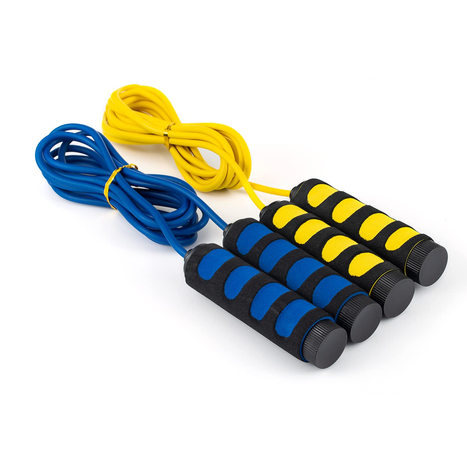 CeleMoonLightweight Adjustable Cable Kids Jump Rope with Anti-Slip Foam Grip Handles and Storage Bag 9 Feet Blue