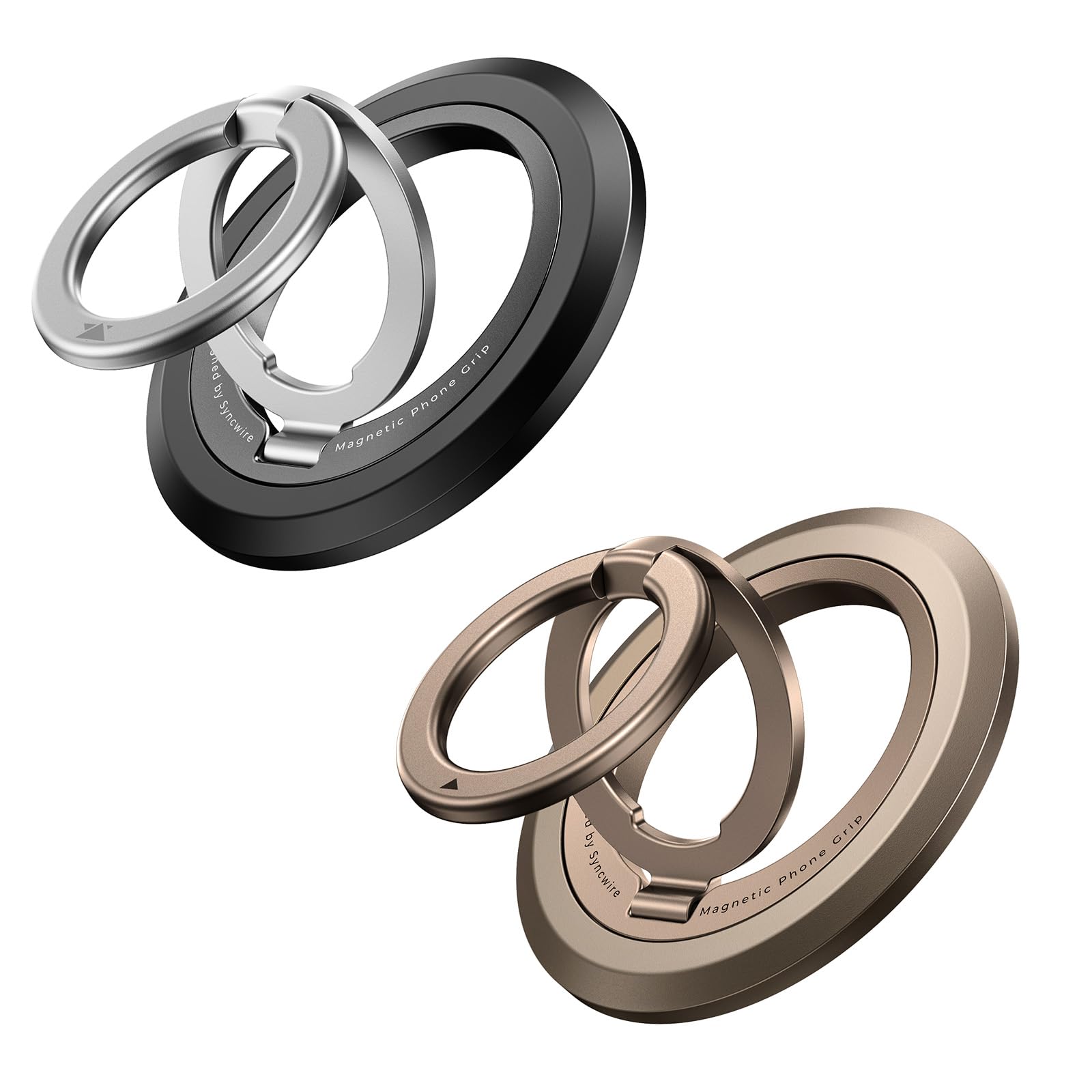 SYNCWIRE Magnetic Phone Ring Holder for MagSafe [2 Pack], 360° Rotation Dual Sided Magnet Grip Cell Phone Ring Stand Finger Kickstand Compatible with