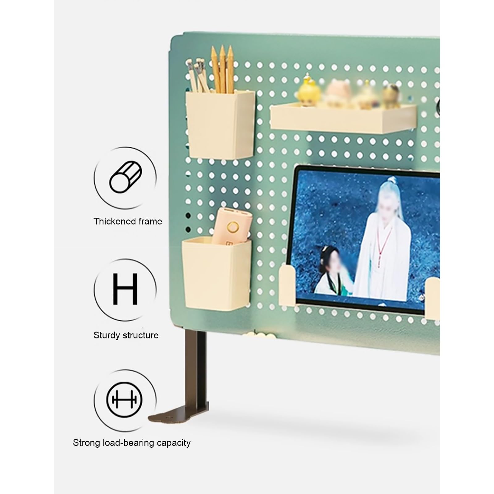 Pegboard, Stecktafel, Lochwand, Stecktafel-Werkzeugaufbewahrungsset mit Regalen und Zubehörhaken für Büroschreibtisch, Arbeitstisch-Organisation(Orange,Small)
