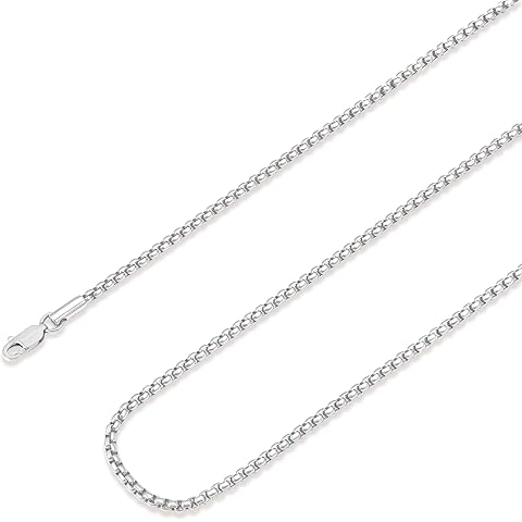 925 Sterling Silver Rope Chain Lobster Clasp 2.5mm Silver Chain for Men Women Silve...