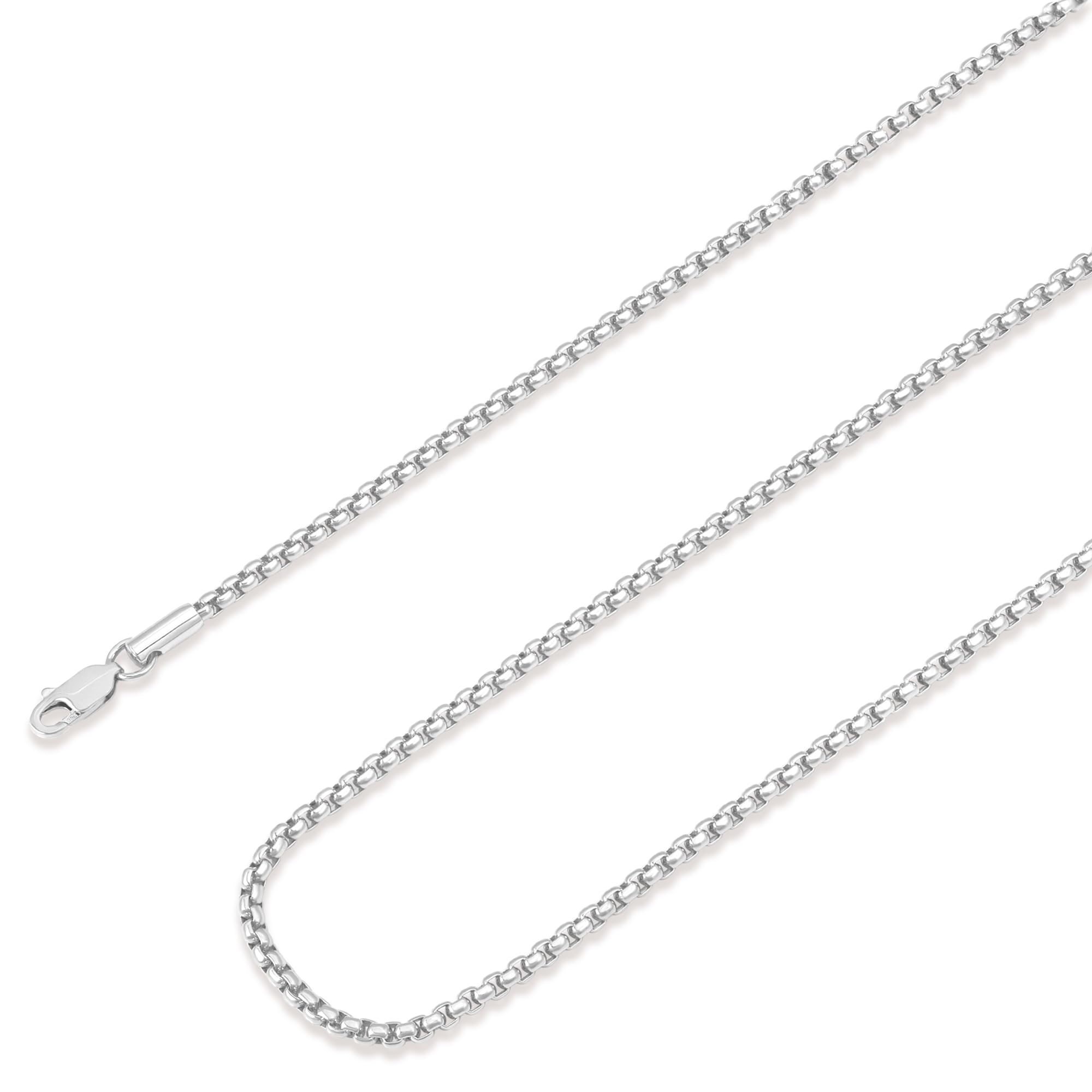 Waitsoul925 Sterling Silver Rope Chain Lobster Clasp 2.5mm Silver Chain for Men Women Silver Necklace Chain 16-30 Inches