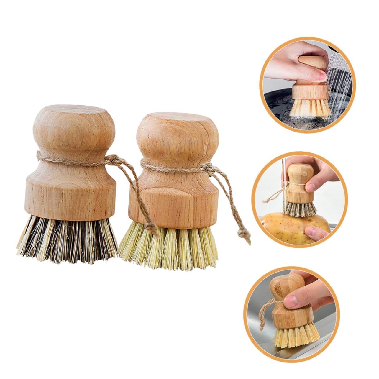 Ciieeo 5 Juegos Juego De Cepillos para Platos De Cocina Dish Brush Cepillos Limpiar Azulejos Cepillo Recogedor Pequeño para Limpiar Hundir Cepillo De Madera Fregador De Platos 4 Uds * 5