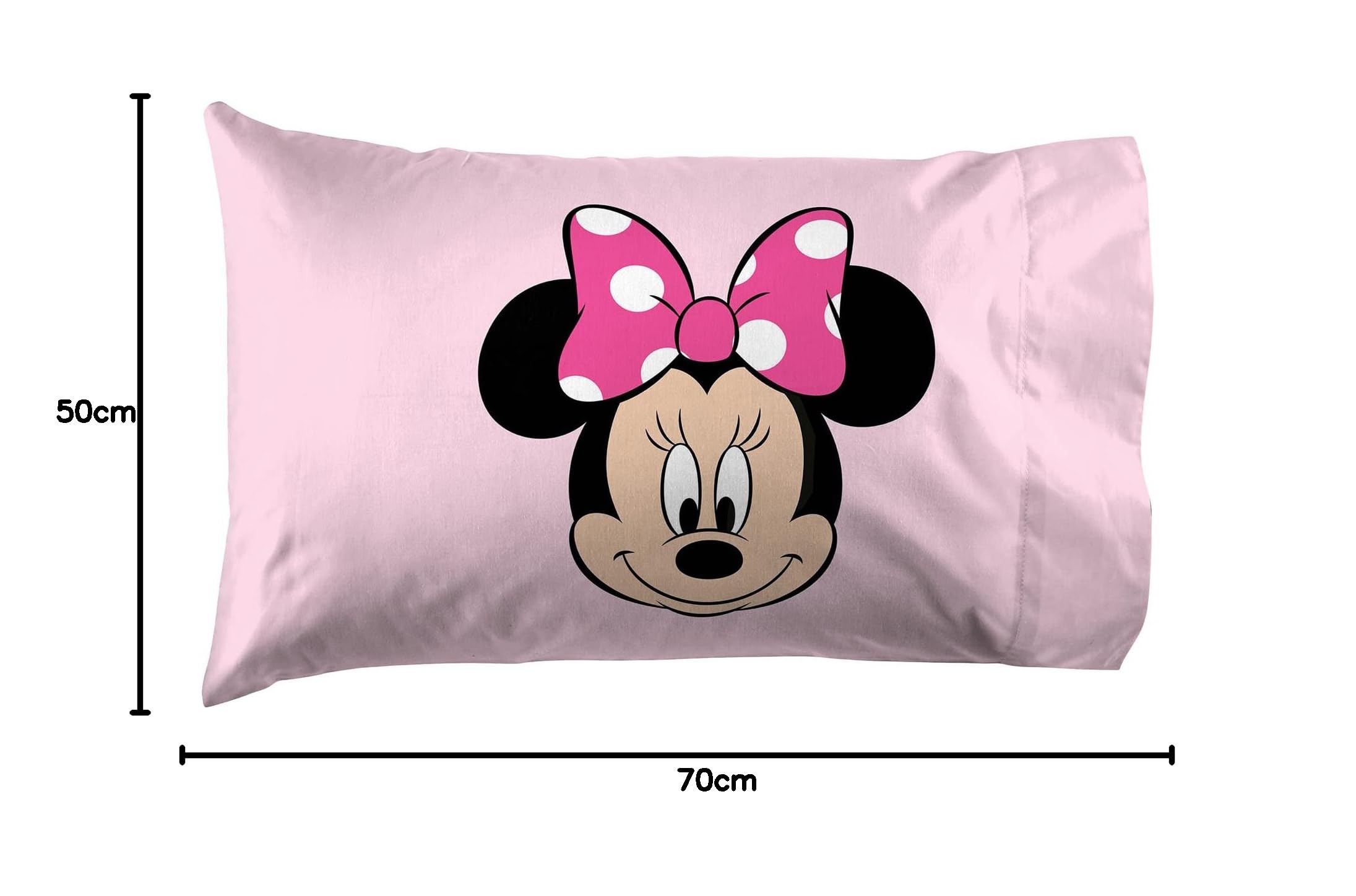 Jay Franco Disney Minnie Hearts & Love Funda de Almohada 100% algodón 50 x 70 cm