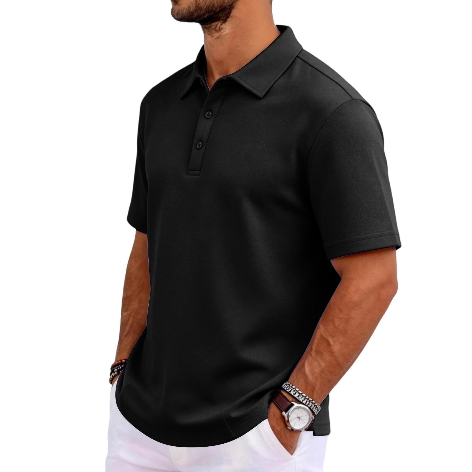 Polo Manga Corta Hombre Antisudor Verano Poliester Moda Golf