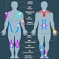 Vista 4 de Cinta de kinesiología precortada, 40 tiras Cinta atlética elástica profesional, cinta K impermeable de algodón transpirable para apoyo