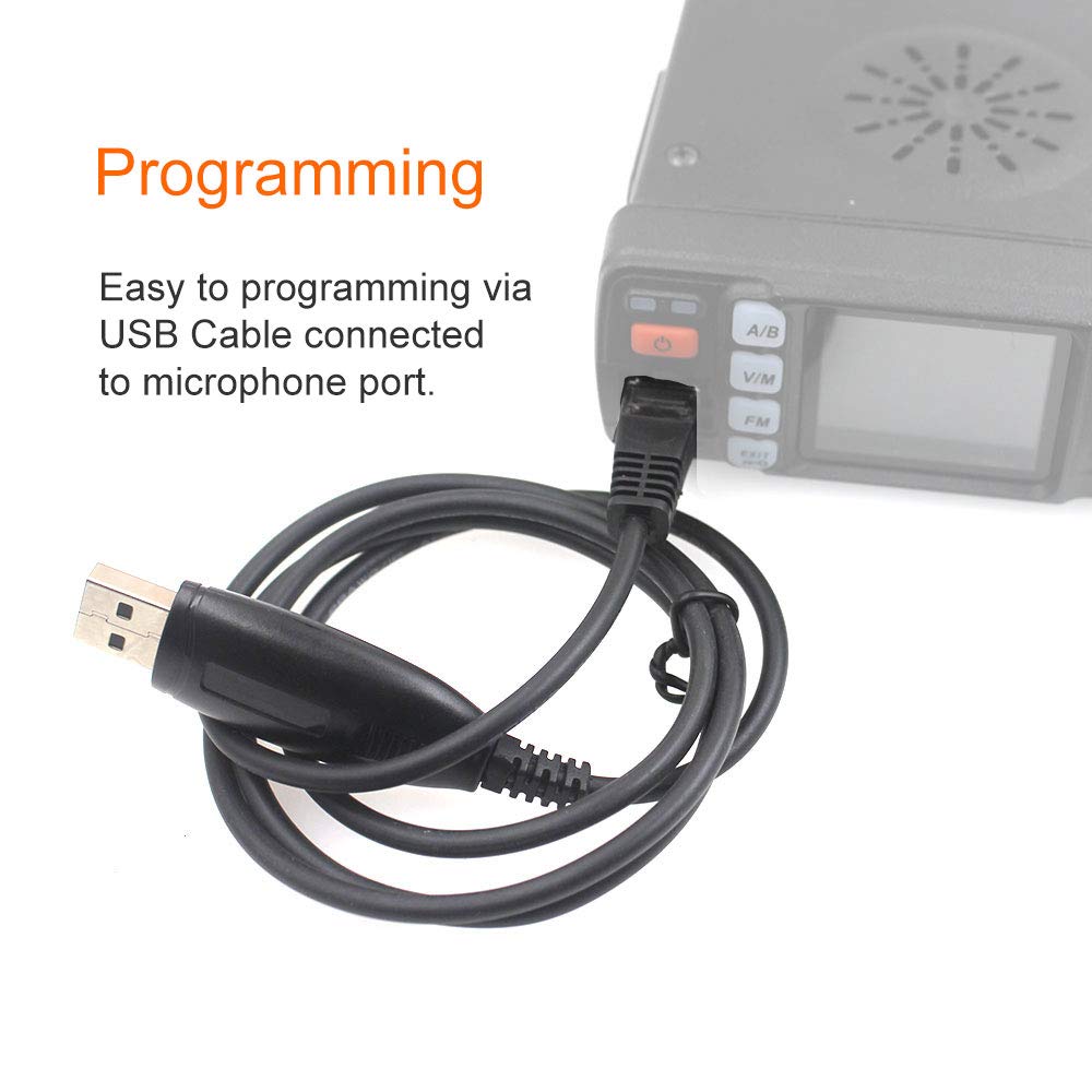 Baojie BJ-318 25W Mobile Radio UHF VHF Mini Two Way Radio with Progamming Cable