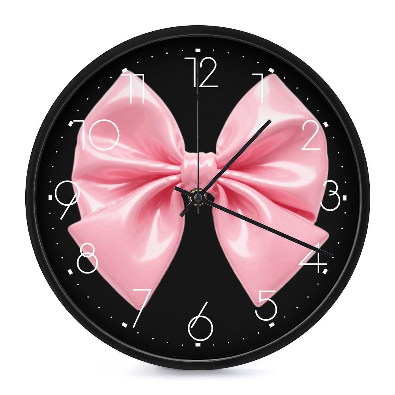 Horloge murale moderne nœud rose, le cadeau idéal pour décorer avec douceur
