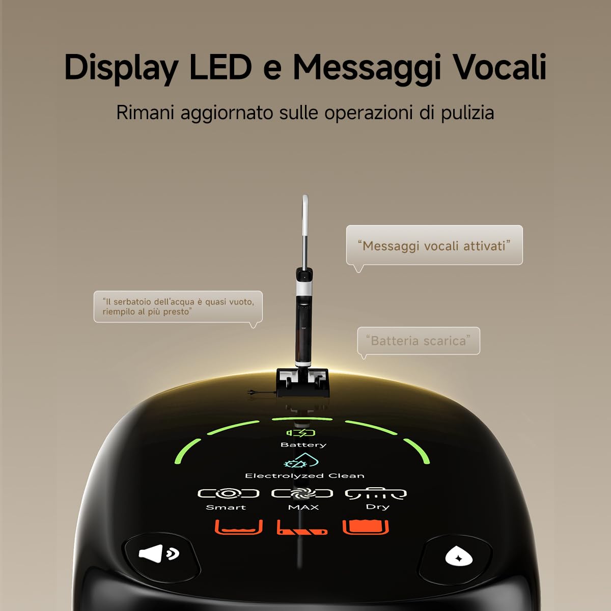 uwant D500 Aspirapolvere Lavapavimenti Senza Fili, Design Piatto a 180°, Deodorizzazione Serbatoi, 17000 Pa, Asciugatura Con Aria Calda a 65 °C Design Anti-Groviglio, IPX6 Spazzola impermeabile
