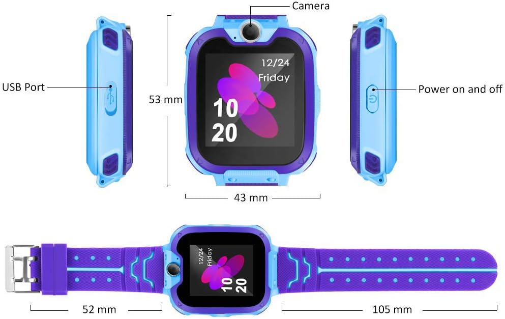 Winnes - Smartwatch per bambini con 7 giochi, funzione musica e sveglia, fotocamera, per 3 – 12 anni Winnes - Smartwatch per bambini con 7 giochi, funzione musica e sveglia, fotocamera, per 3 – 12 anni