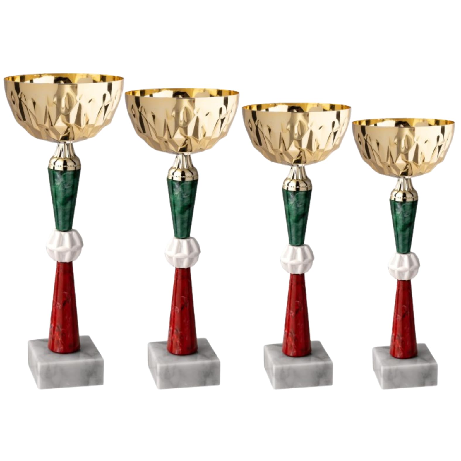 Premiazioni Personalizzate Set da 5 o da 4 di Trofei Sportivi con Targhetta Coppe e Premi Personalizzata per Calcio, Fantacalcio, Sport, Eventi