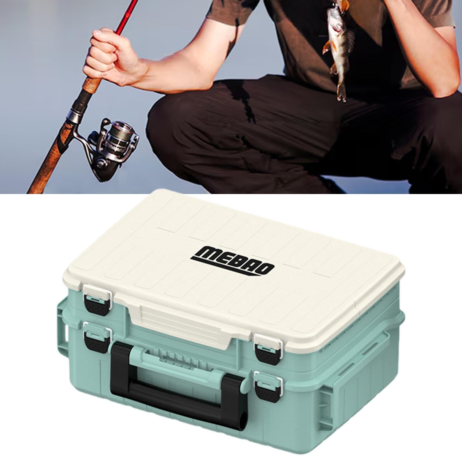 Vaveren Fishing Tackle Box Organizer Case Accessories Tray Lure Case Container Fishing Tools Box for Freshwater Camping Birthday Gift, Blue