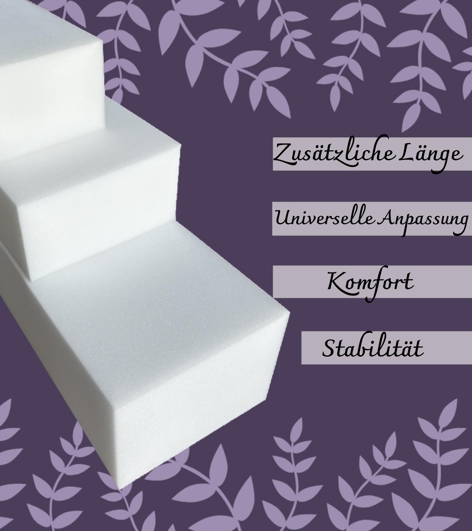 All4All Matratzenverlängerung – Zusatzmatratze - Schaumstoff zuschnitt - Matratzenkeil - Bett Lückenfüller, Matratzenausgleich – Matratzenverbinder - Matratzenverbreiterung - RG25/44-15x20x200cm