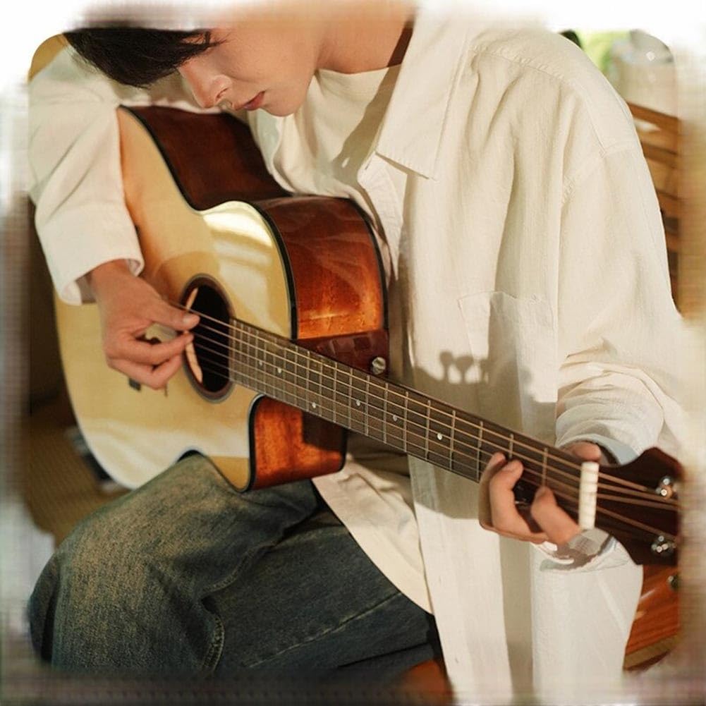 Guitarra Acústica De 41 Pulgadas, Guitarra De 6 Cuerdas Tapa De Abeto, Cejuela De Hueso Para Principiantes, Intermedios, Adultos Y Adolescentes(Natural wood color)