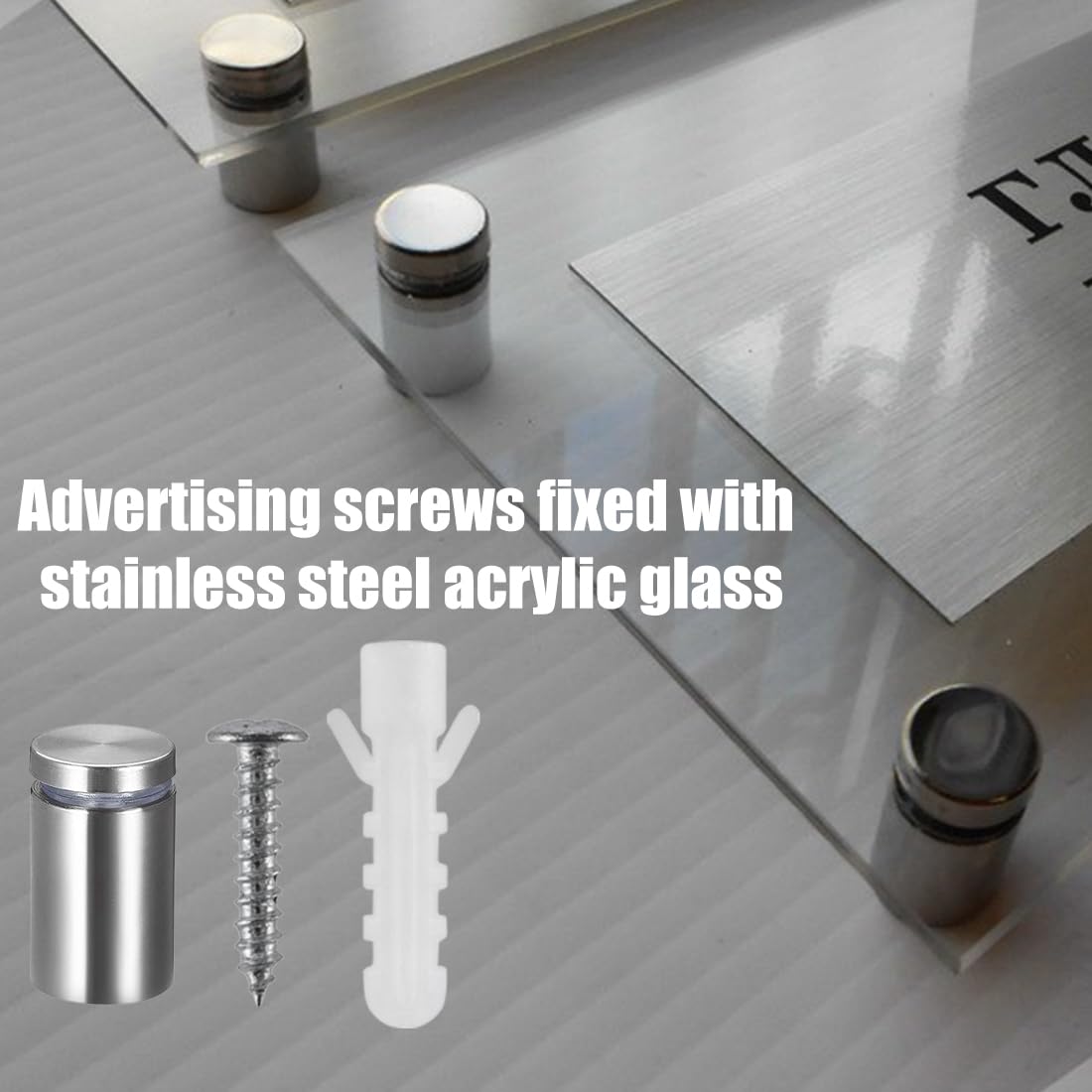 10 Viti Pubblicitarie In Acciaio Inox - Per Cartelli, Vetri, Pannelli E Poster - Foto 5