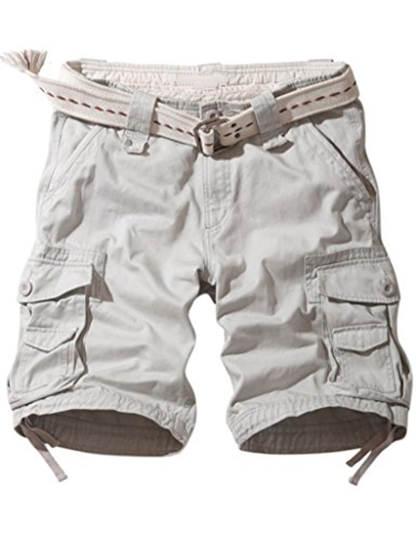 Wowfab Men's Grey New Military Multi Pockets Army Cargo Combat Twill Cotton Casual Summer And Indoor Winter Shorts (-40N-Wf-Msps)