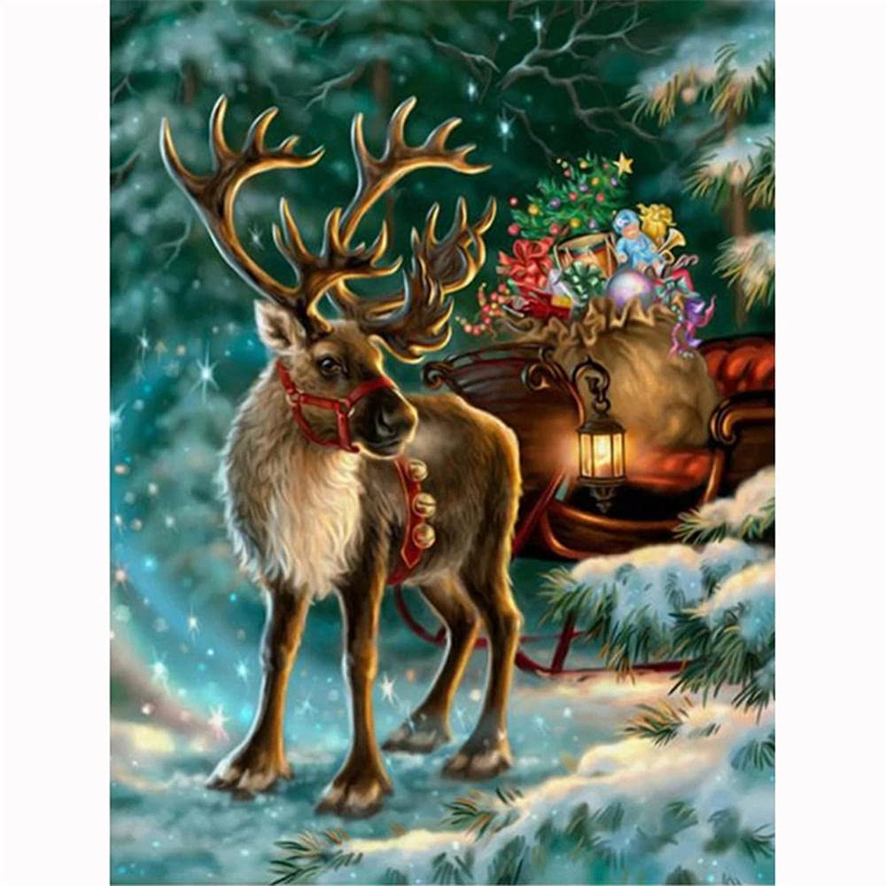 Amazon | ダイヤモンドアート クリスマスのトナカイ 5d ダイヤモンド 