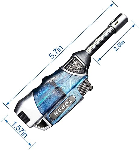 Miniatura 3 de Yeuligo Encendedores de antorcha, encendedor de butano con cuello flexible de 360 y ventana visible, encendedor de parrilla recargable con agujero