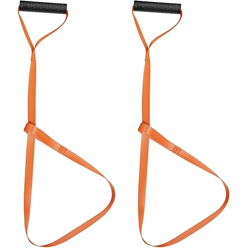 2pcs Deer Drag Harness, Orange Deer Puller Sled Rope with Self-Lock Loop and Easy-to-Grip Handle Deer Pull Strap Hunting Gear and Accessories for Men Hunting