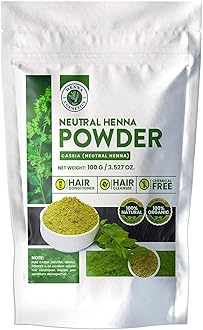HENNA COSMETICS CYPRI Henna Hair Color, Neutral Henna Powder for Hair Growth 100 Grams, Cassia Obovata Powder, Organic, Dye Free