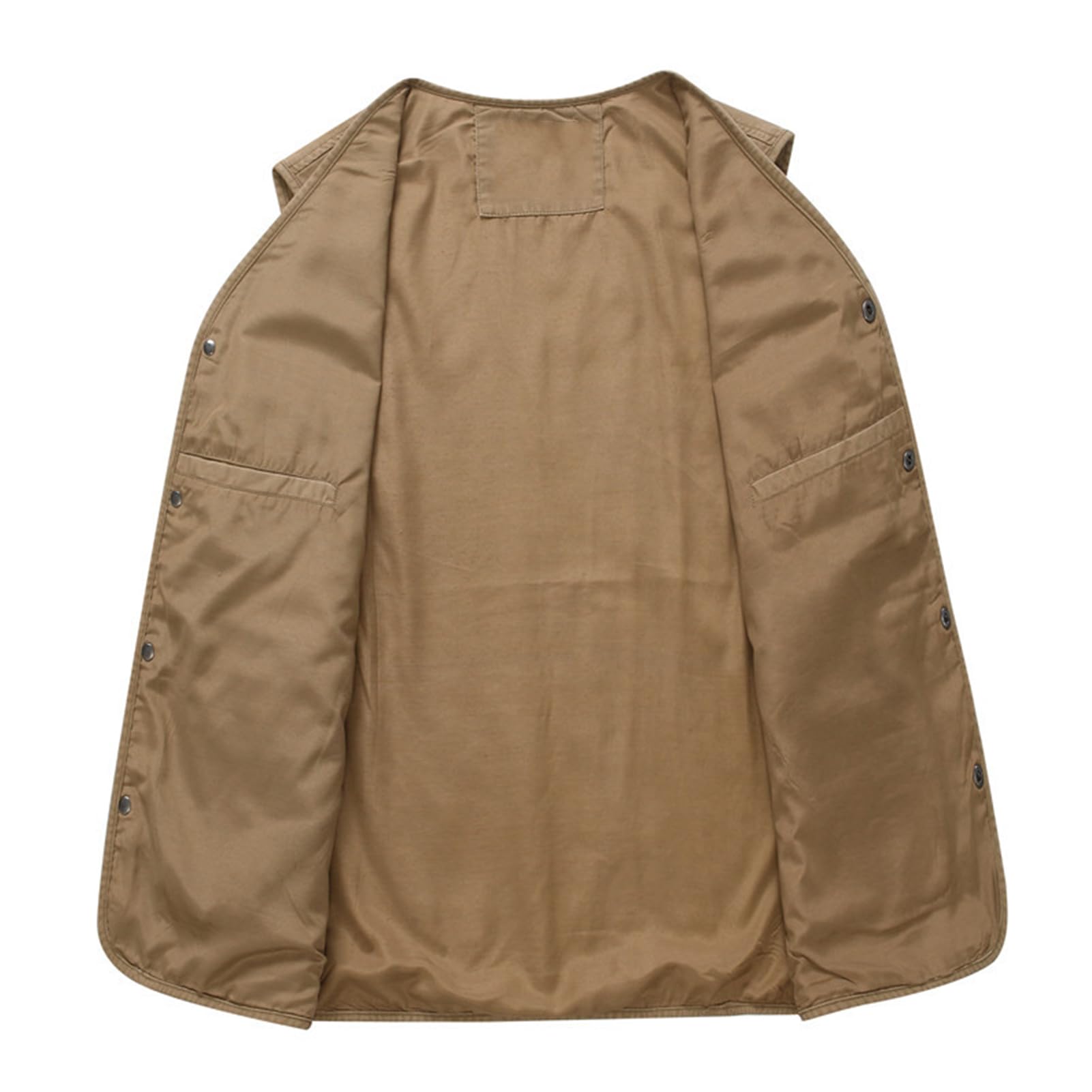 Uomo All'aperto Gilet Giacca Multi Tasca Vest Senza Maniche Panciotto Pesca Cappotto Leggero Traspirante Giubbotto Fotografia Utility Sport Giubbotto Top Khaki-XXL