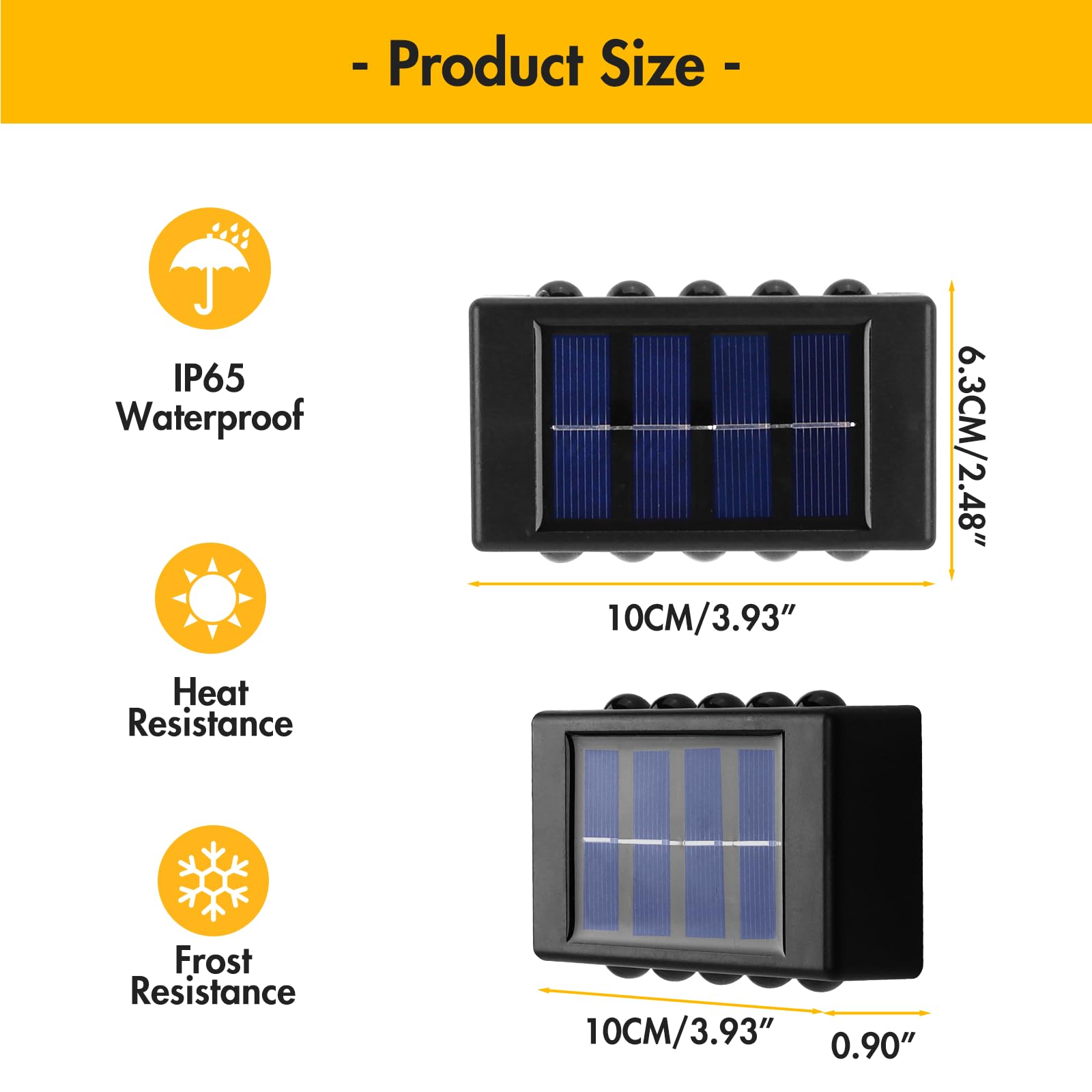 Konesky Solar Lights Outdoor Up and Down, 8 LED Wall Lamp - Image 4
