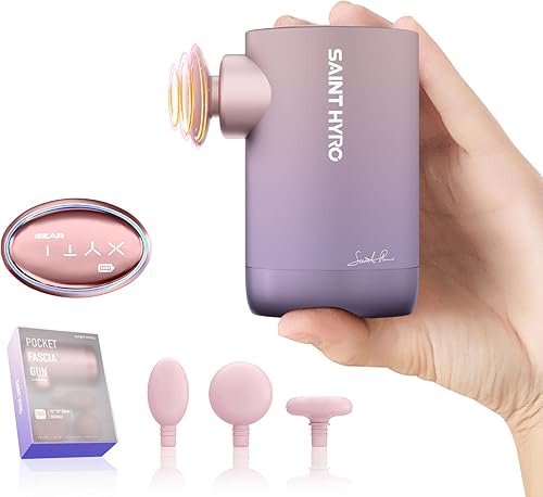 Saint hyro Mini pistola de masaje de percusión para alivio del dolor de espalda y cuello, masajeadores musculares eléctricos de mano con 4