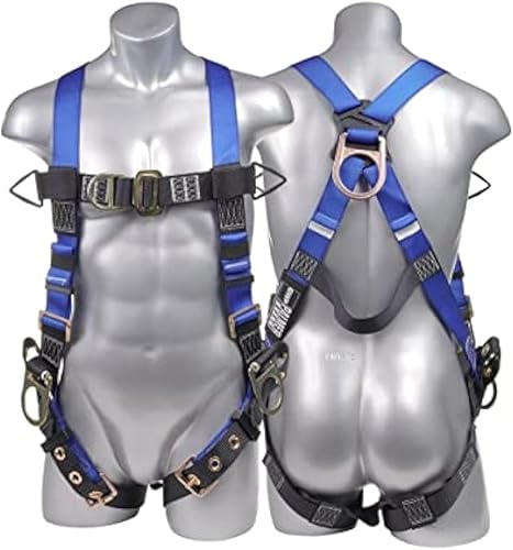 Palmer Safety Full Body Harness 5pt Adjustment, 4D-Ring, Grommet Legs, and Fall Indicators