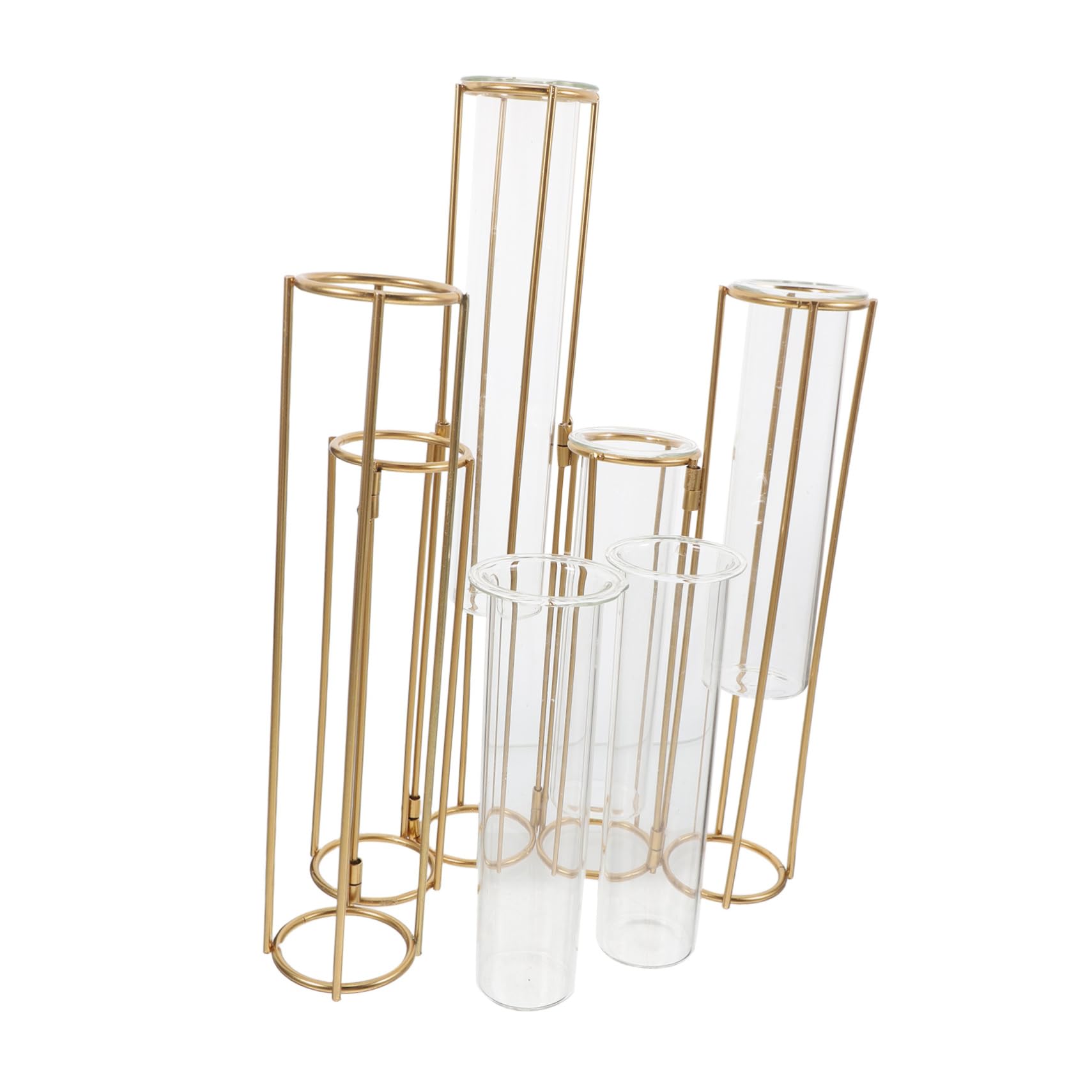Ciieeo Vase Hydroponique Verre Support pour Plantes avec Cadre Métallique Tubes De Propagation pour pour Maison Et Bureau