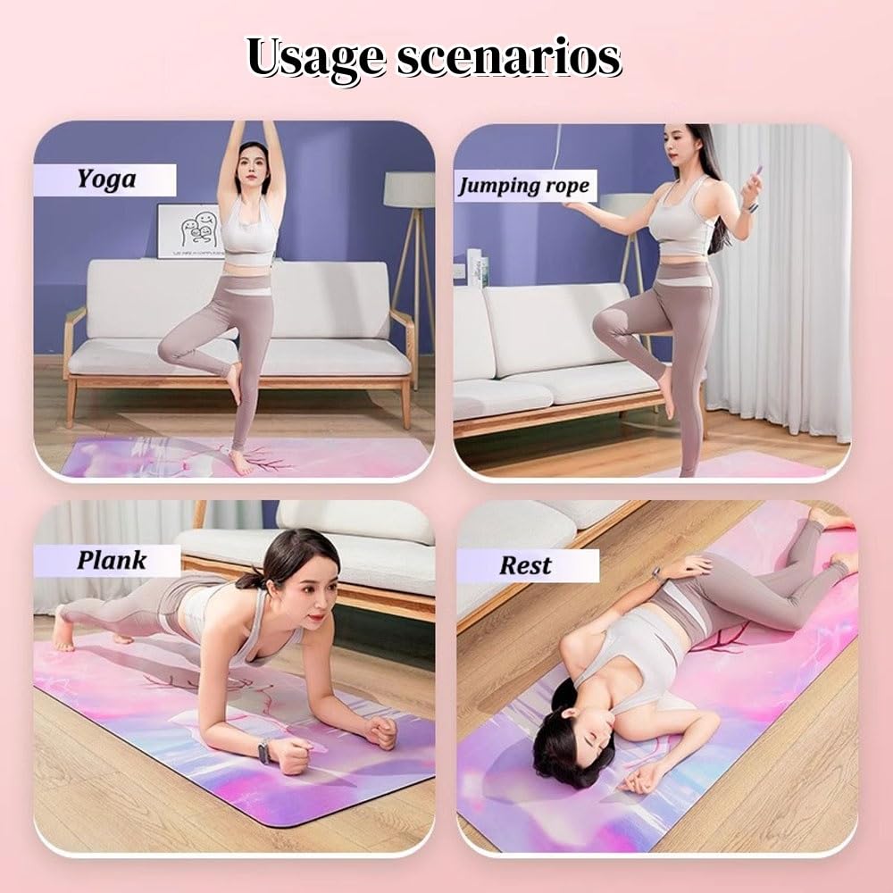 Alfombra Calefactora Eléctrica, Esterilla Calefactora Para Yoga Y Fitness, Almohadilla Calefactora Eléctrica Ajustable, Calentador Para El Hogar Con Calentador De Pies.(Pink)