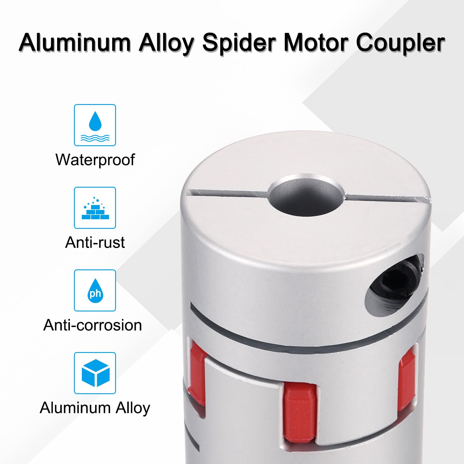 sourcing map Aluminiumwellenkupplung, 10 mm auf 12,7 mm, flexible Spinnenkupplung, L50 mm x D35 mm, Kupplungsbacke, Spinnen-Wellen-Gelenkverbinder für 3D-Drucker, DIY-Encoder CNC-Fräsmaschine