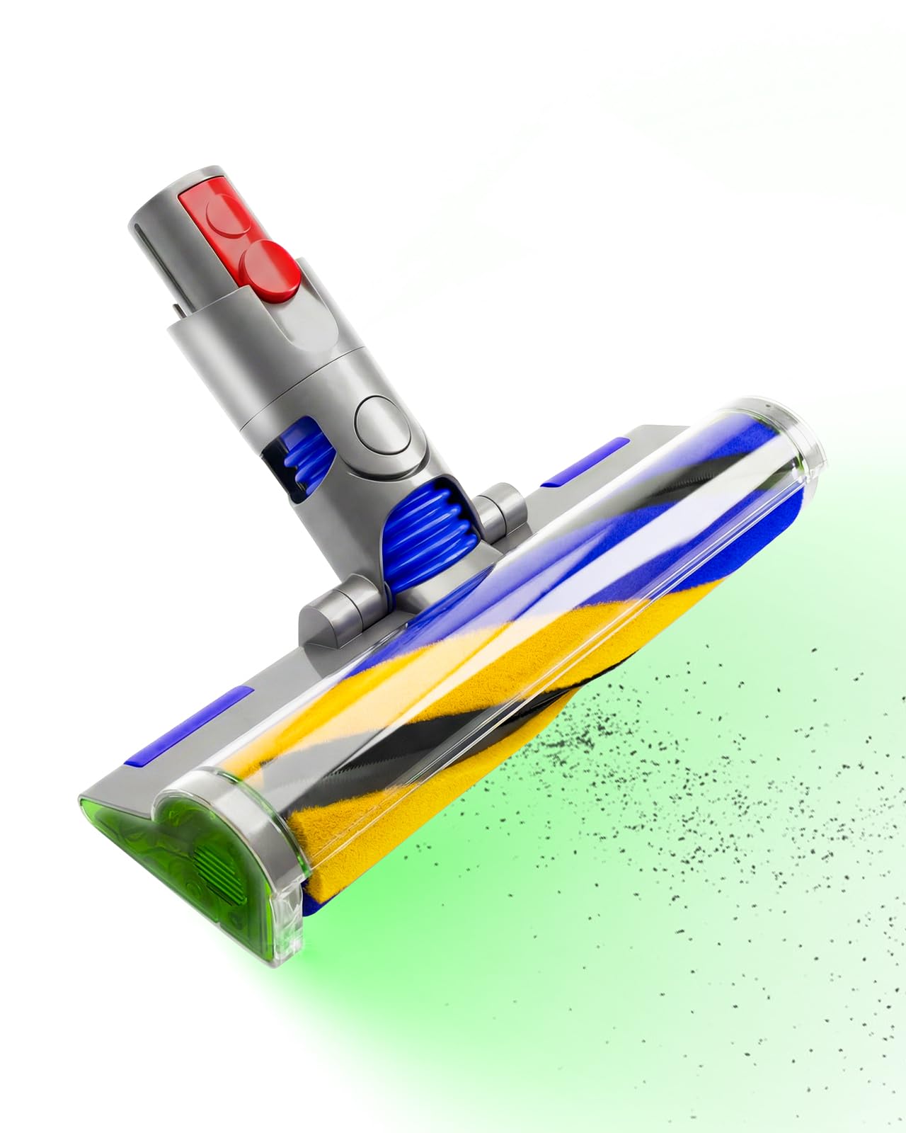 Główka czyszcząca V12 Fluffy Optic do Dyson V12 Detect Slim i V9, miękka szczotka walcowa, zielone światło do podłóg drewnianych, elastyczna szyjka