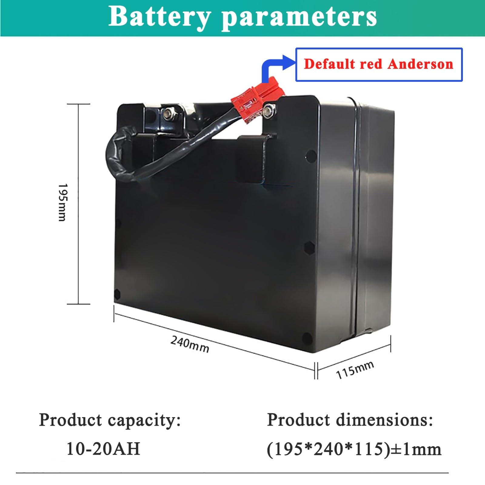 Batería para Silla De Ruedas Eléctrica De 24 Voltios, Paquete De Baterías De Litio Recargables De 24 V 10 Ah 12 Ah 15 Ah 20 Ah con Cargador Y Conector Anderson Rojo.