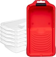 Mister Rui 4 Inch Paint Tray Set with 6 Liners - Sturdy Plastic Tray, Magnetic Holder, Non-Slip for DIY Painting