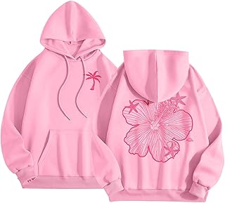 Generisch 2025 Sudadera con Capucha con Estampado Letras para Mujer Manga Larga con Bolsillos Sudadera con Capucha Mujer Con Estampado