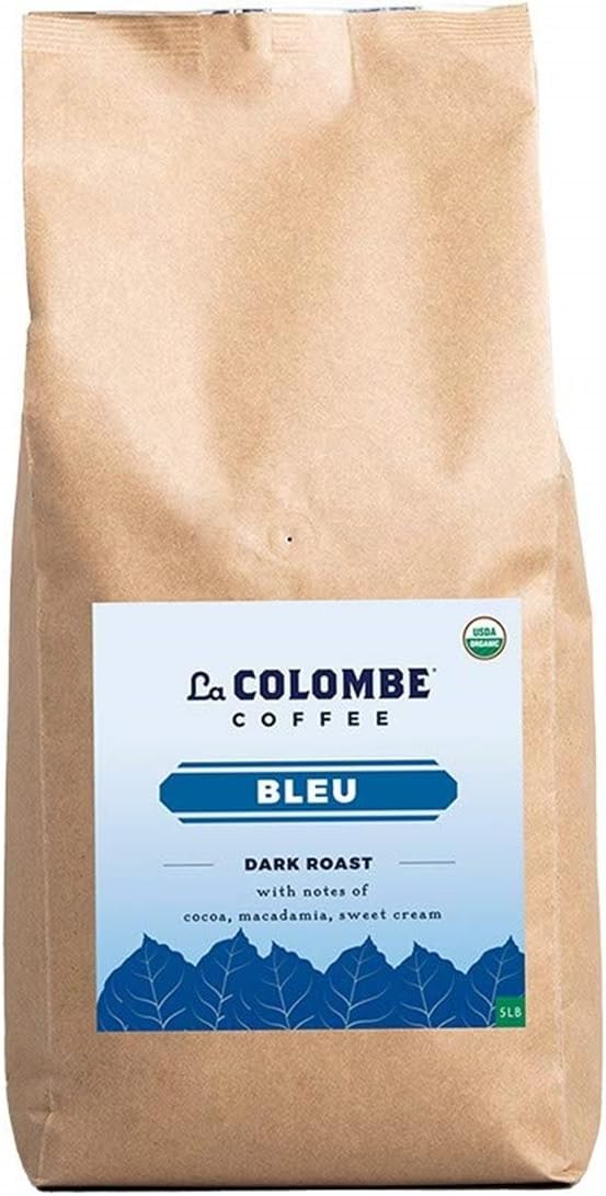 La Colombe Bleu Organic Dark Roast Whole Bean Coffee - Notes of Cocoa, Macadamia & Sweet Cream, 5 Pound (Pack of 1)