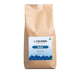 La Colombe Bleu Organic Dark Roast Whole Bean Coffee - Notes of Cocoa, Macadamia & Sweet Cream, 5 Pound Pack of 1