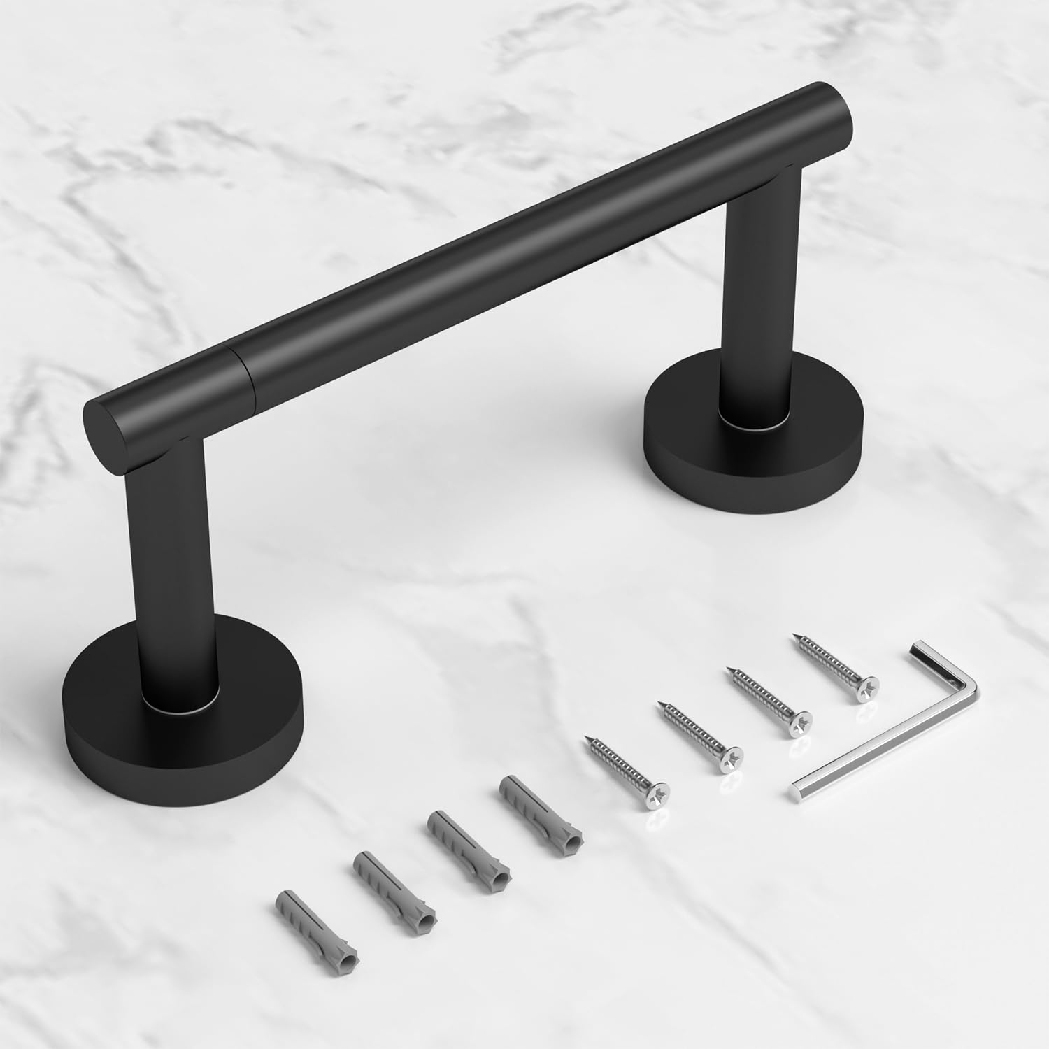 HITSLAM Matte Black Toilet Paper Holder, Double Post Pivoting, SS304 — Amazon image 9