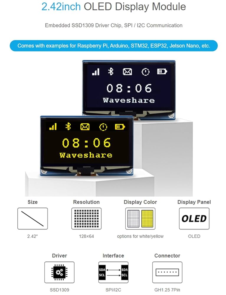 P040 WiFiスロットル 2.42インチ 128x64 OLED 仕様 P040 WiFiスロットル 2.42インチ 128x64 OLED 仕様 P040 WiFi