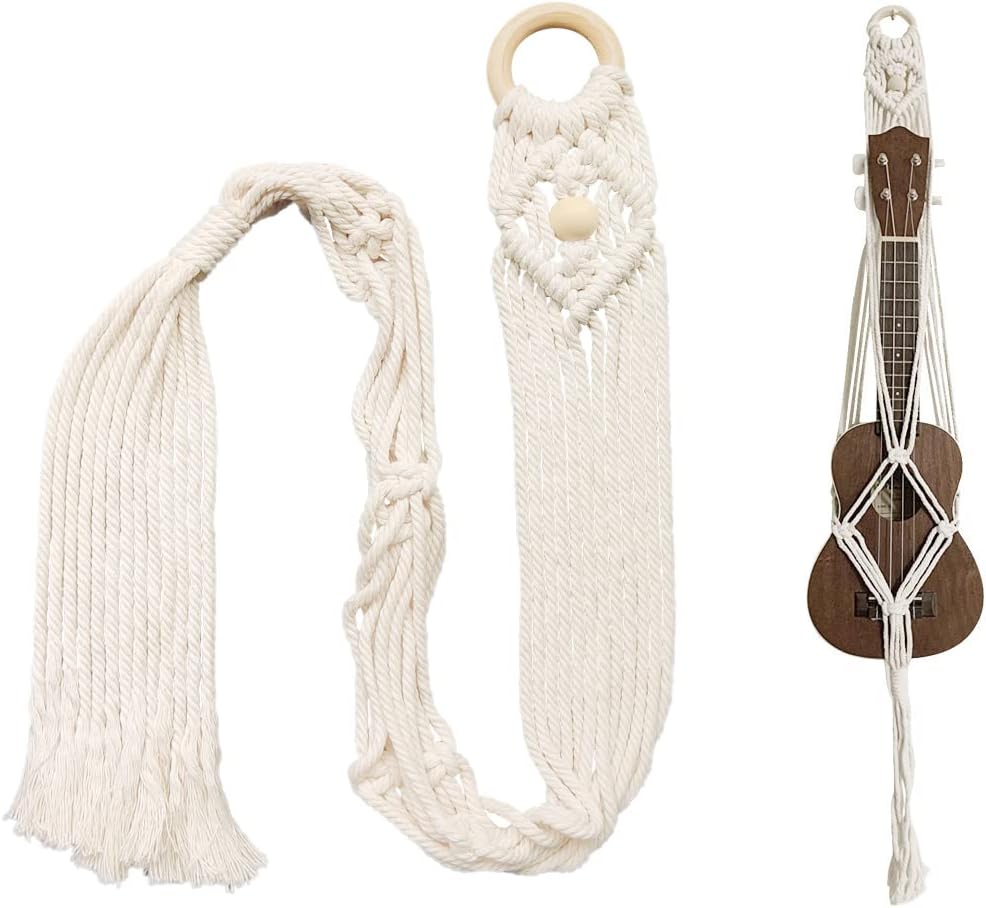 White Ukulele Hanger Decor Guitar Wall Hanger, Ukulele Case Alternative Kit (Suitable for 21 Inch)
