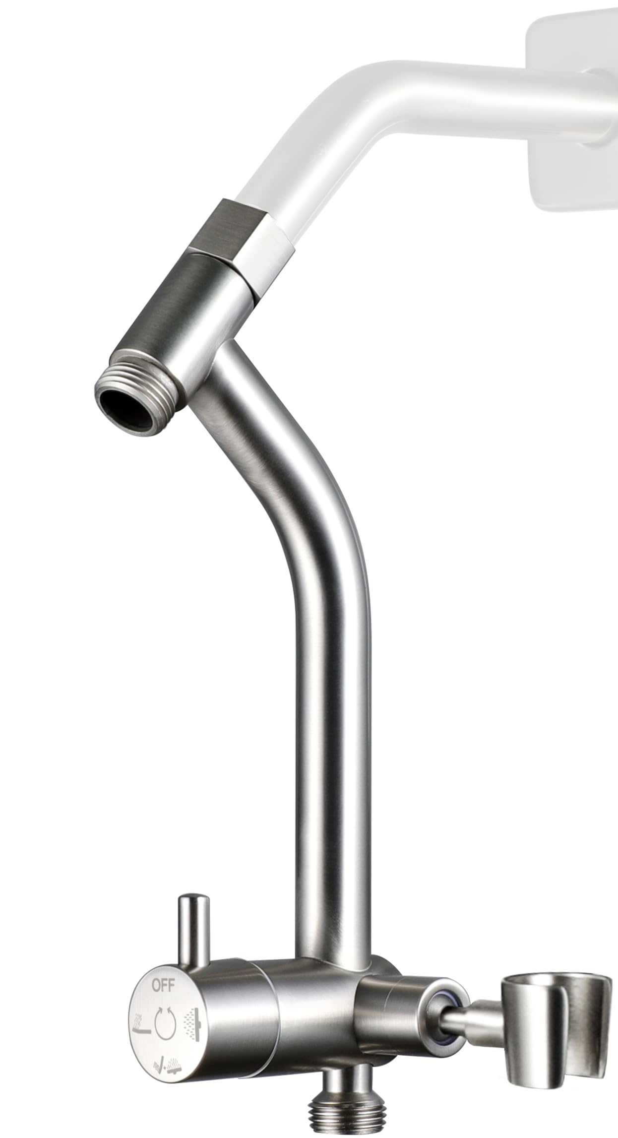 G-Promise Metal Shower Diverter with Low Handheld Holder (Brushed Nickel)