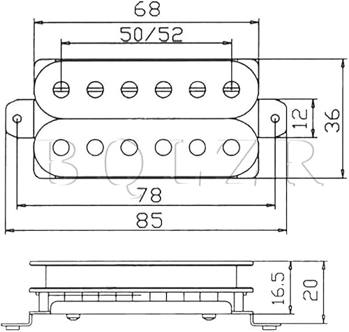 Miniatura 6 de Yibuy - Pastillas de metal rojo para guitarra eléctrica con imanes de cerámica y tornillos de cabeza de paraguas.