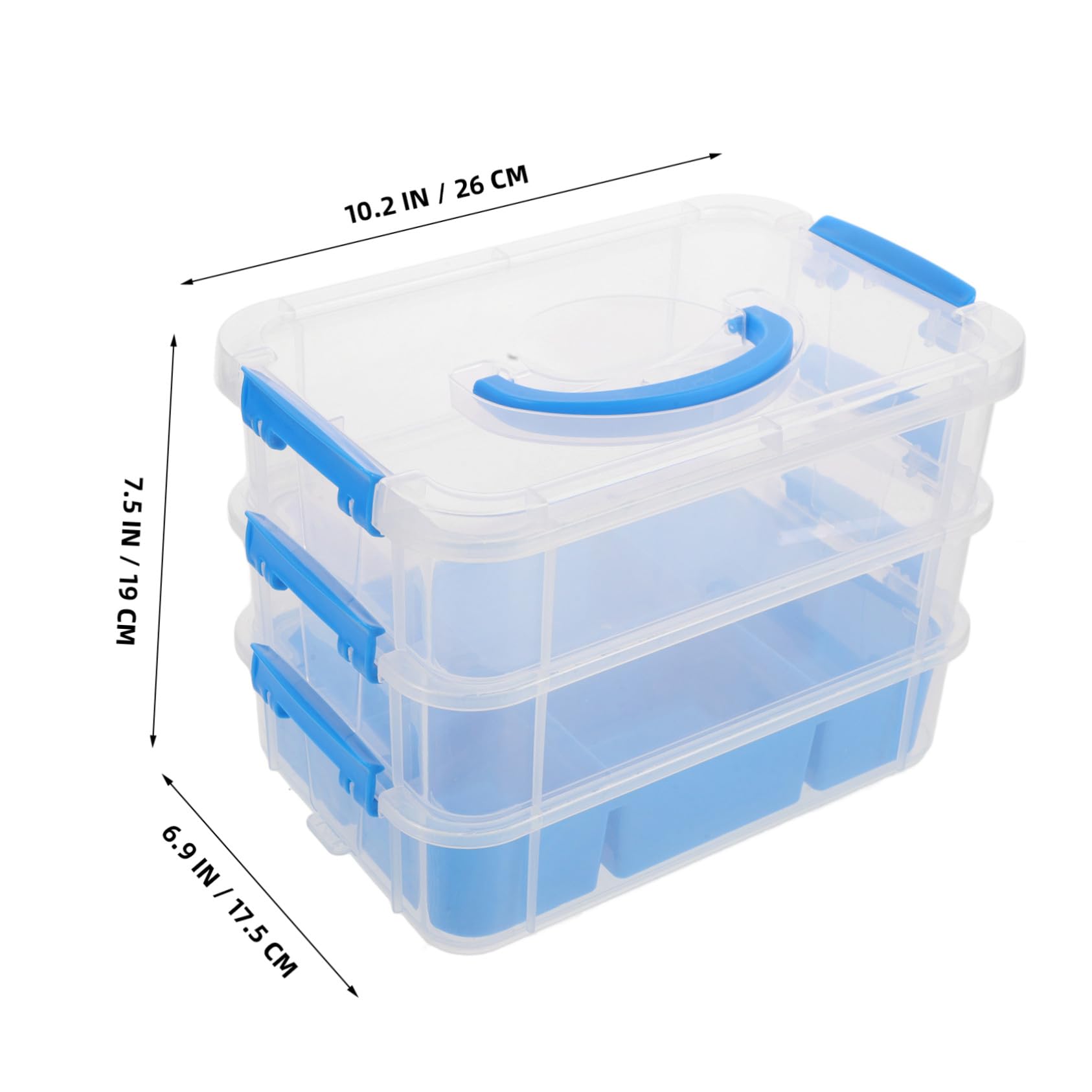 Alipis Scatola Portaoggetti Impilabile con Organizer in Plastica per Ufficio Scuola e Casa Divisori Multipli per Giochi Perline e Forniture Artigianali Compatta e Portatile
