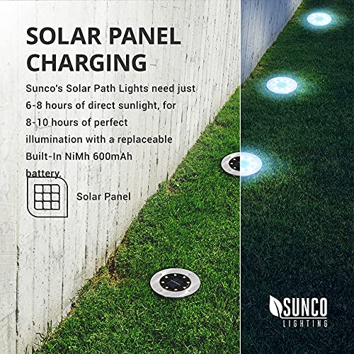 Sunco Lighting SCGRDFL12PK Sunco 12 Pack Solar Lights Outdoor Garden Led, Waterproof Landscape Pathway Light Fixture, Dusk To Dawn, Yard Patio Ground Lights thumb #1