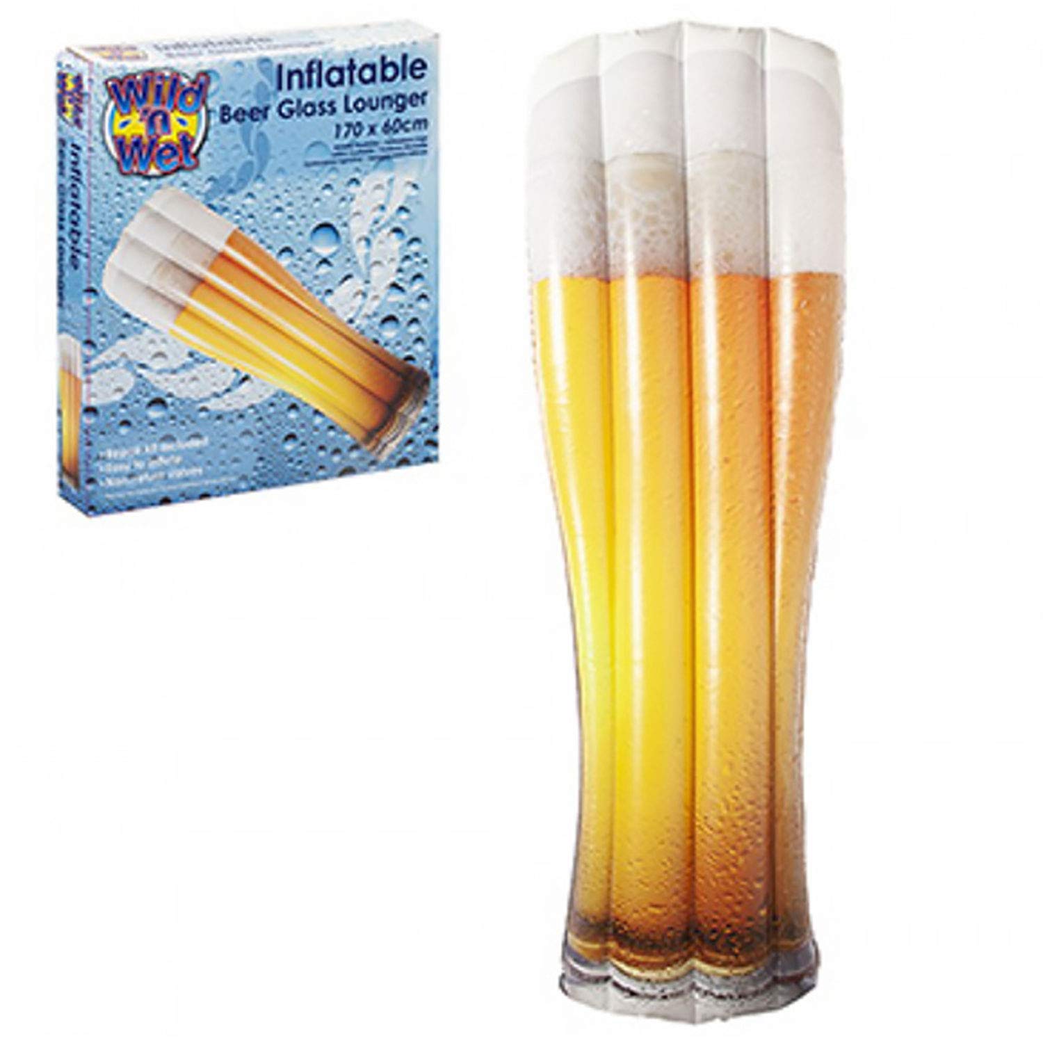 Wild n Wet 170 X 60CM Inflated Size Beer Glass Design Floater