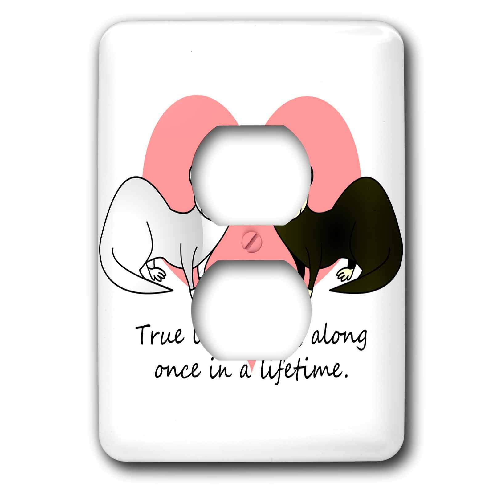 Furet love design 2 plug cover 3dRose lsp_13761_6 plaque decorative pour prise