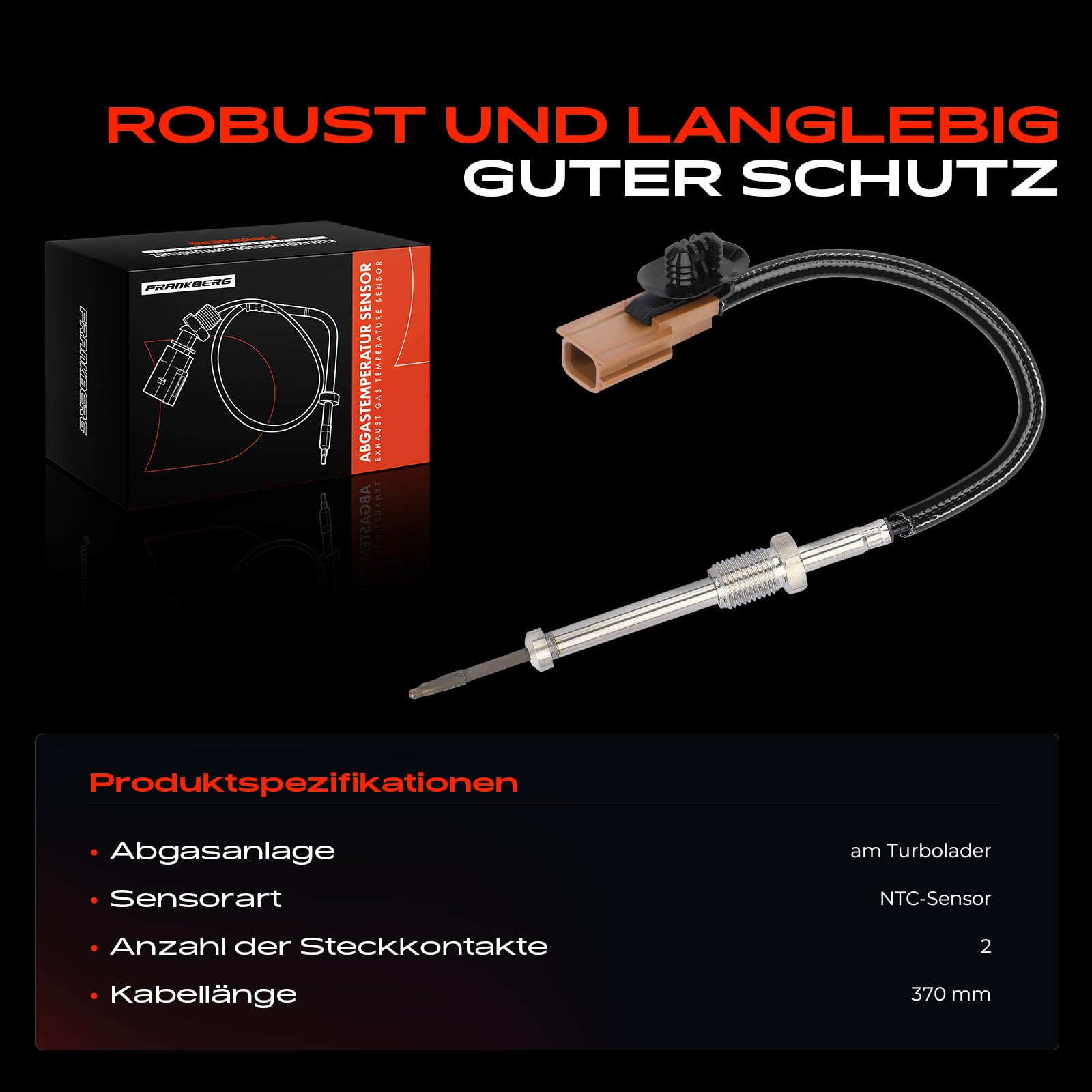 Frankberg Abgastemperatursensor Abgassensor Kompatibel mit Primastar Bus Vivaro Combi Master III Kasten Megan.e III Coupe Trafic II Bus Trafic II Kasten Replace# 8200930751