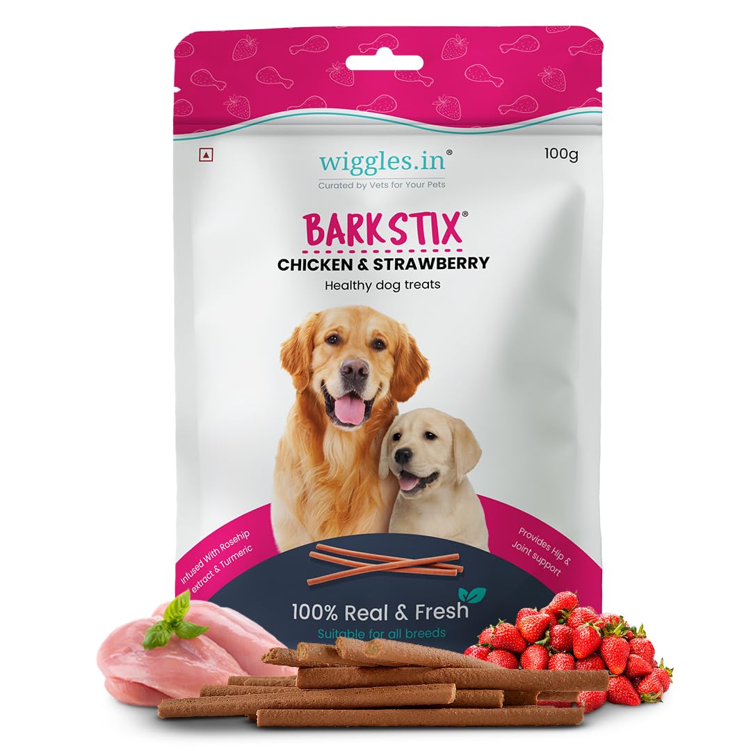 Wiggles Barkstix Dog Treat (Chicken & Strawberry, 2400G) | Fresh Chicken Soft Chew Sticks for Training Adult Puppies | Provides Hip and Joint Support with Rosehip Extract and Turmeric | For All Breeds (B0C28KFLML) Amazon Price History, Amazon Price Tracker