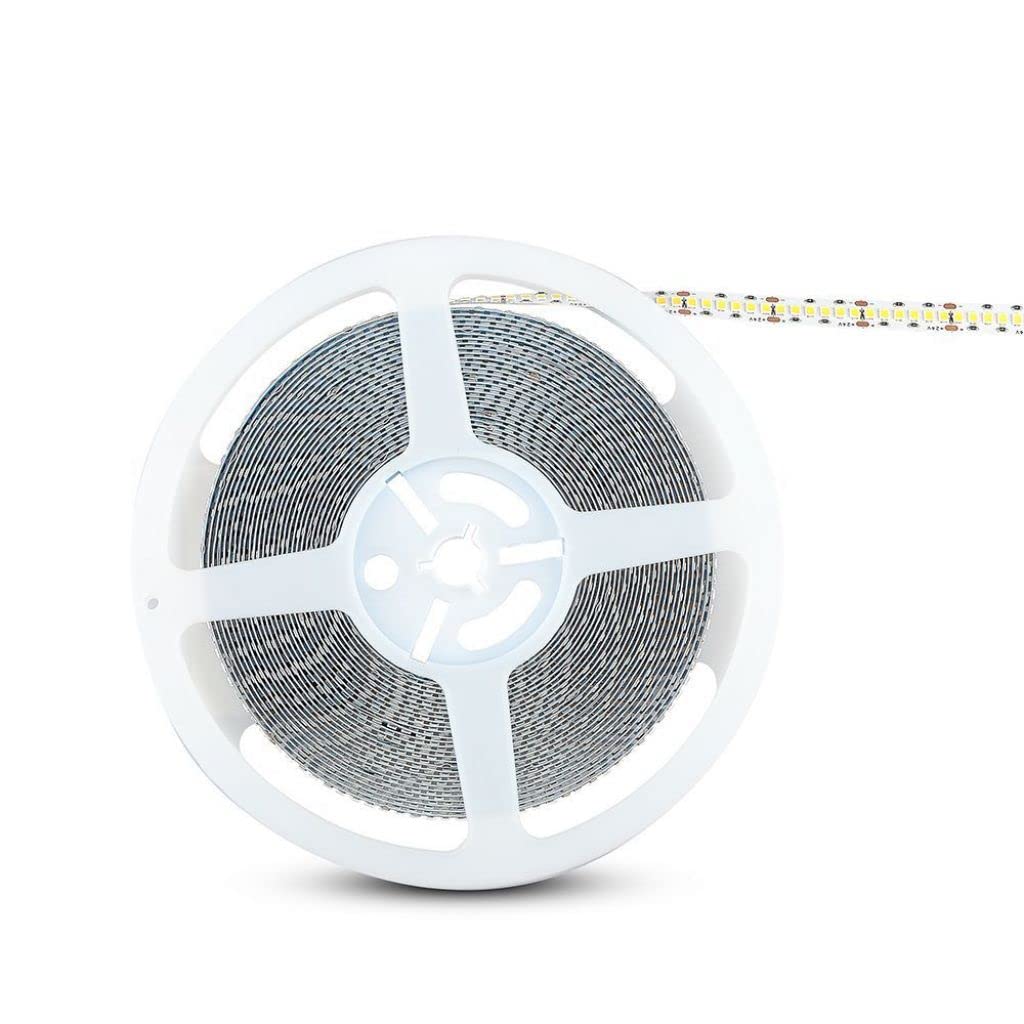V-TAC Tira LED de interior IP65 impermeable 15 W - 10 metros de longitud - SMD 2835 Alta luminosidad - Luz 4000 K blanca natural - Tiras LED - Tira adhesiva y cubierta de silicona - 12 V