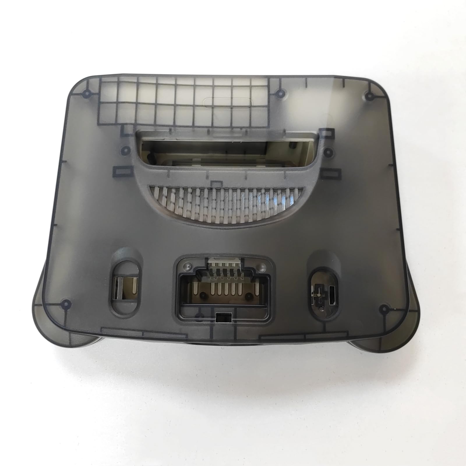 Hzxkqmil Guscio di ricambio completo per console videogiochi retrò N64 | Custodia trasparente per console di gioco N64, accessori di riparazione con cacciaviti, colore: nero trasparente